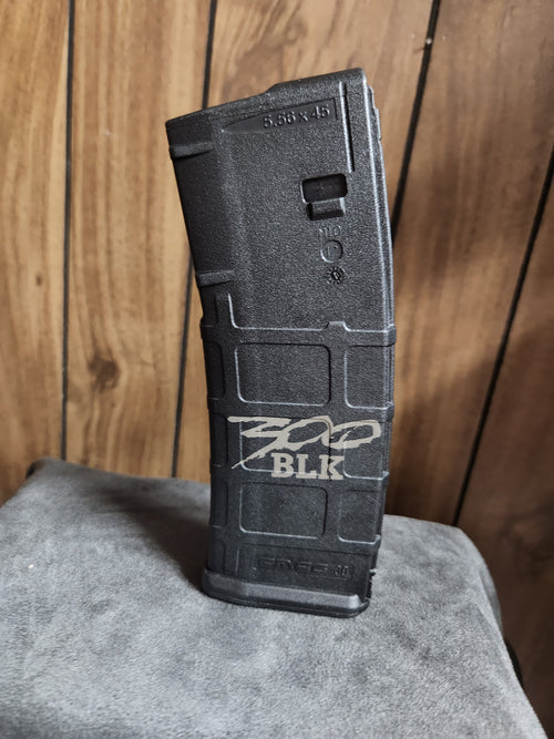 P Mag AR-15 Magazine 30 Rounds Laser Engraved 300 Blackout BLK