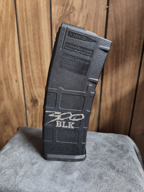 P Mag AR-15 Magazine 30 Rounds Laser Engraved 300 Blackout BLK